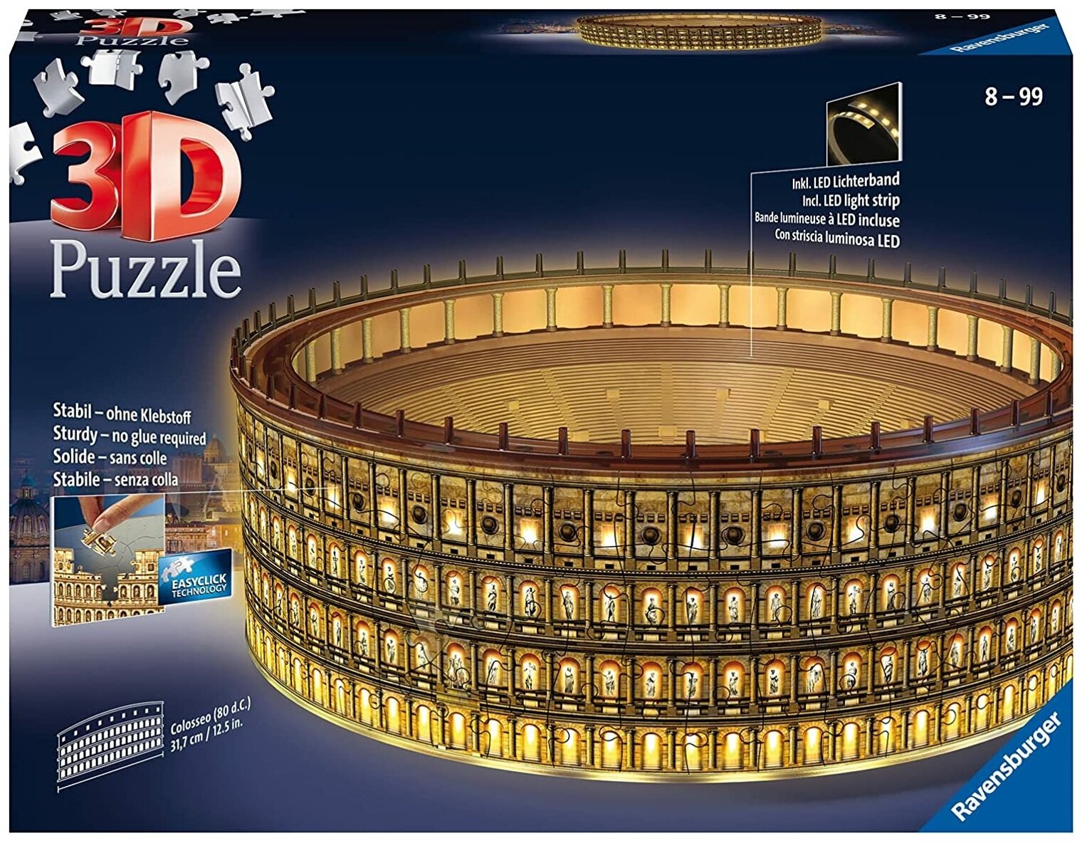 Ravensburger. Пазл карт. 3D 216 "Ночной Колизей"