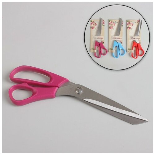 фото Арт узор ножницы универсальные, скошенное лезвие, 10", 26 см, цвет микс