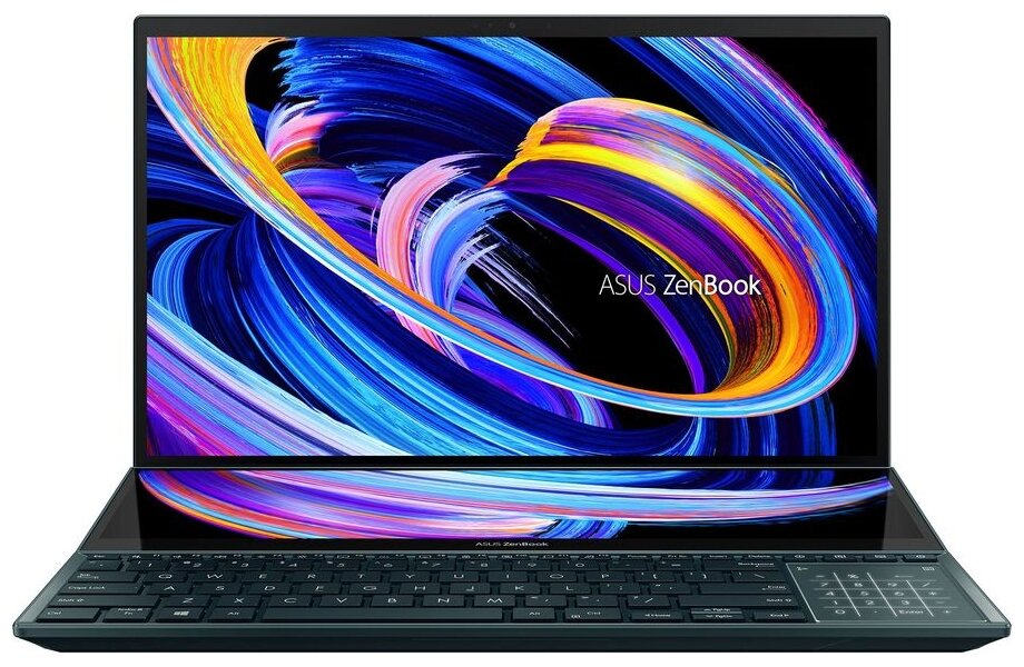 Ноутбук ASUS Zenbook Pro Duo UX582HM-H2069 Core i7-11800H/16Gb DDR4/1Tb SSD/OLED Touch 15,6" 3840x2160/GeForce RTX 3060 6Gb/WiFi6/BT/Cam/No OS/8CELL 92WH, SLEEVE, STYLUS, PALMREST, STAND/CELESTIAL BlUE