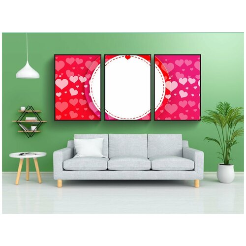 фото Набор модулных постеров для интерьера "открытка, любовь, 14 февраля" 60x90 см. в тубусе, без рамки lotsprints