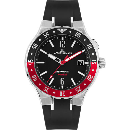 фото Наручные часы jacques lemans hybromatic, черный, серебряный