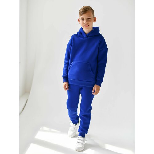 фото Комплект одежды rostik, худи и брюки, размер 116, синий