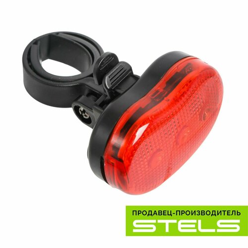 Фонарь велосипедный задний STELS JY-006T, 3 светодиода, 3 режима, красно-чёрный NEW задний фонарь для велосипеда stels jy 600t 2 светодиода 3 режима красно чёрный new item 030