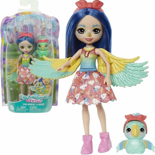 Кукла Enchantimals Попугай Прита и питомец Флатер - Mattel [HHB89/FNH22] кукла enchantimals spring flamingo family hrx85 разноцветный