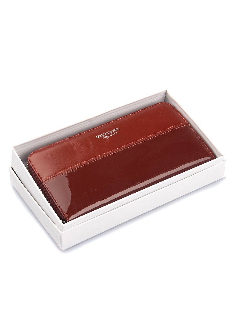 Кошелек Loui Vearner, фактура глянцевая, коричневый