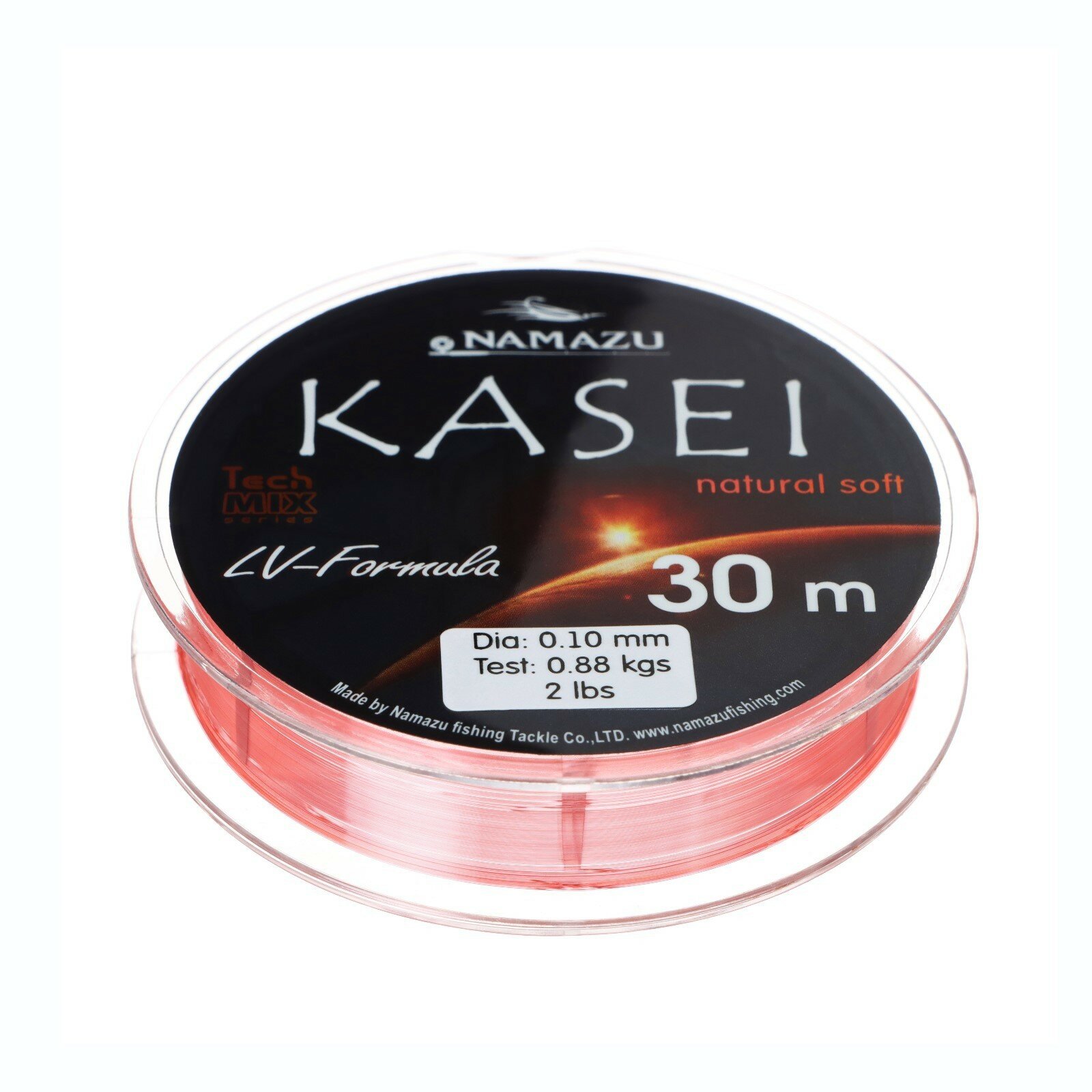 Леска Kasei, диаметр 0.10 мм, тест 0.88 кг, 30 м, красная