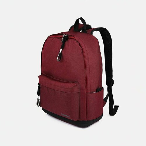 Рюкзак школьный из текстиля на молнии, 3 кармана, цвет бордовый рюкзак рон 29 12 5 44 см отд на молнии 3 н кармана серый 9718402