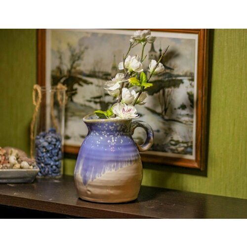 Декоративная керамическая ваза-кувшин лендерт, голубой, 13 см, Kaemingk 656290-2
