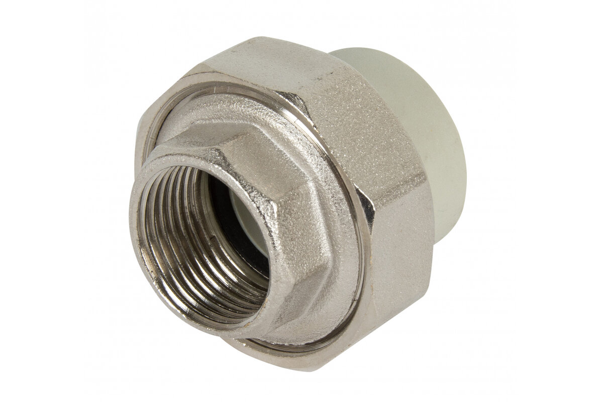 фото Муфта комбинированная разъемная с внутренней резьбой VALFEX PP-R серая, 25 мм х3/4" 10155020Г 127-0334