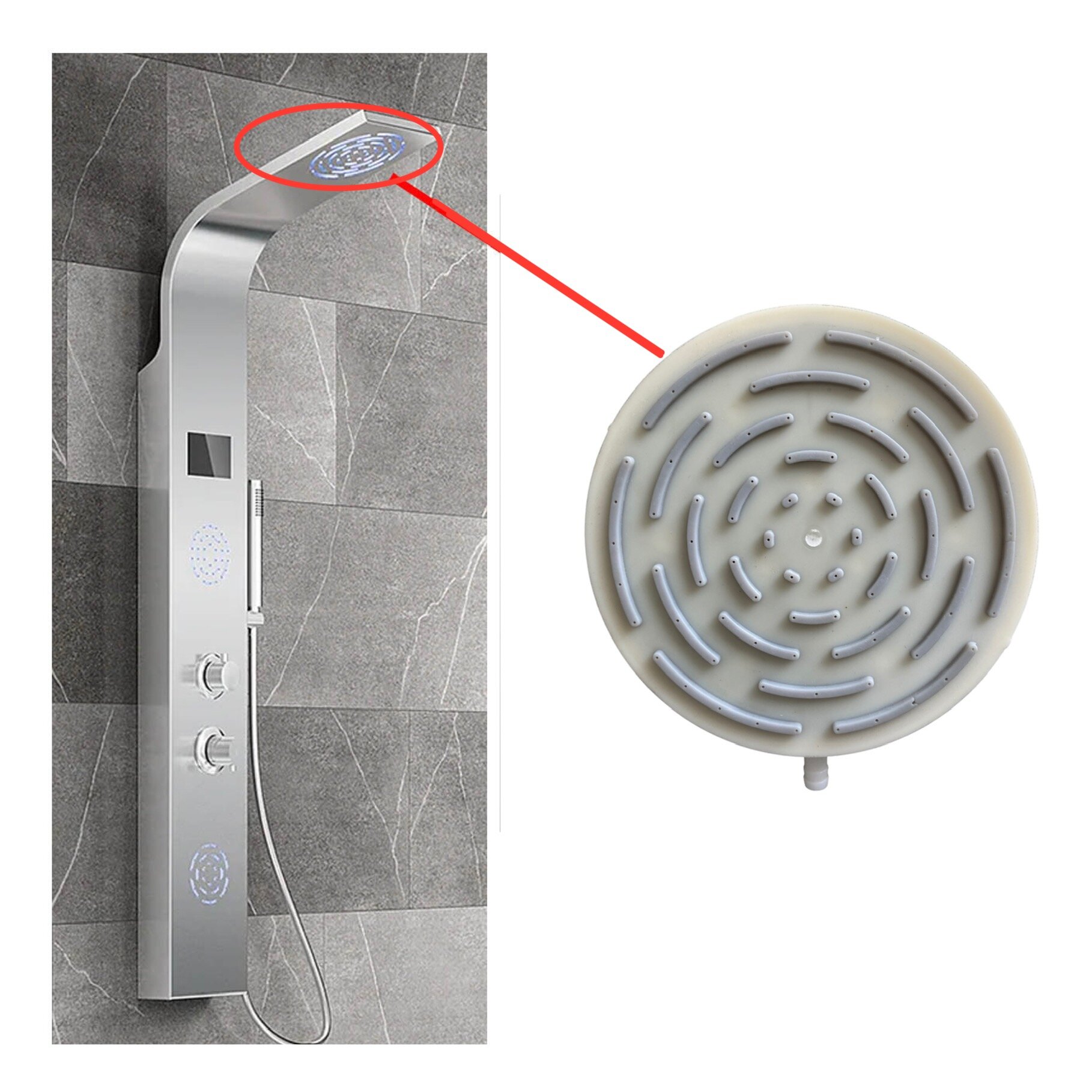 фото Верхний душ для душевой панели