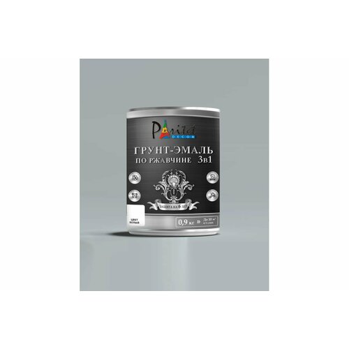 Эмаль-грунт алкидная 3 в 1 черная 0,9 кг Paritet PD-019