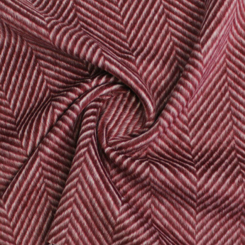 Пальтовая ткань бордовая диагональ