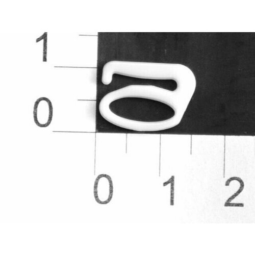 Крючок для бюстгальтера Пластик 1009S белый ш.10мм (уп.50 шт.) 