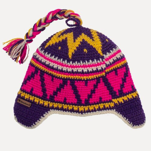 Изображение товара Шапка вязаная для бани Woodson Викинг Розовая, орнамент 1 косичка (арт. WSH14)