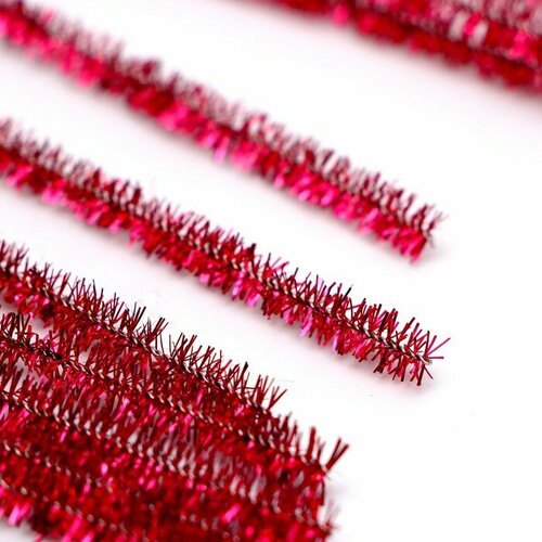 Проволока с ворсом для поделок Блеск набор 50 шт размер 1 шт 30 06 см цвет розовый 380₽