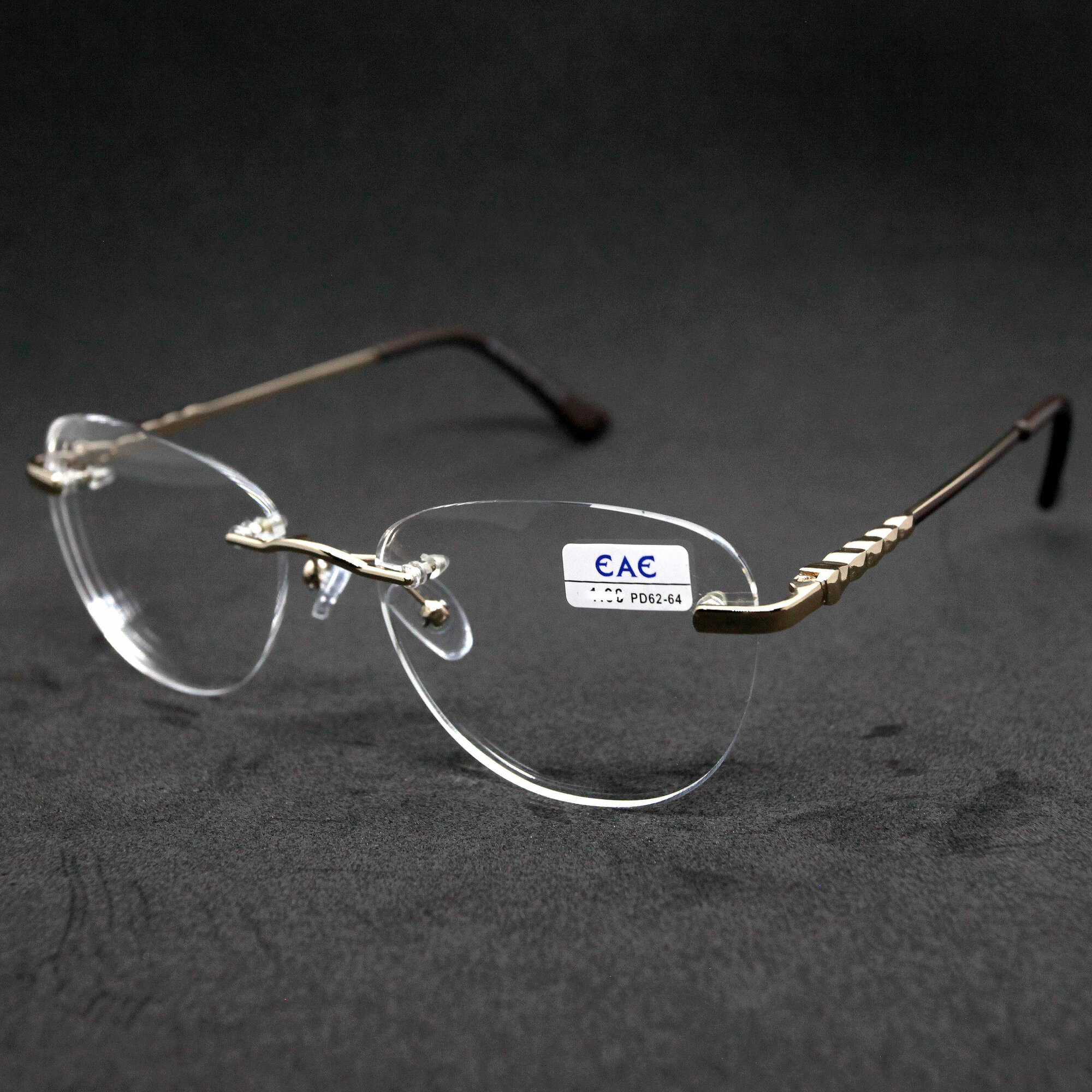 Женские готовые безободковые очки для дали (-3.00) EAE 1024 C3 цвет золото РЦ 62-64