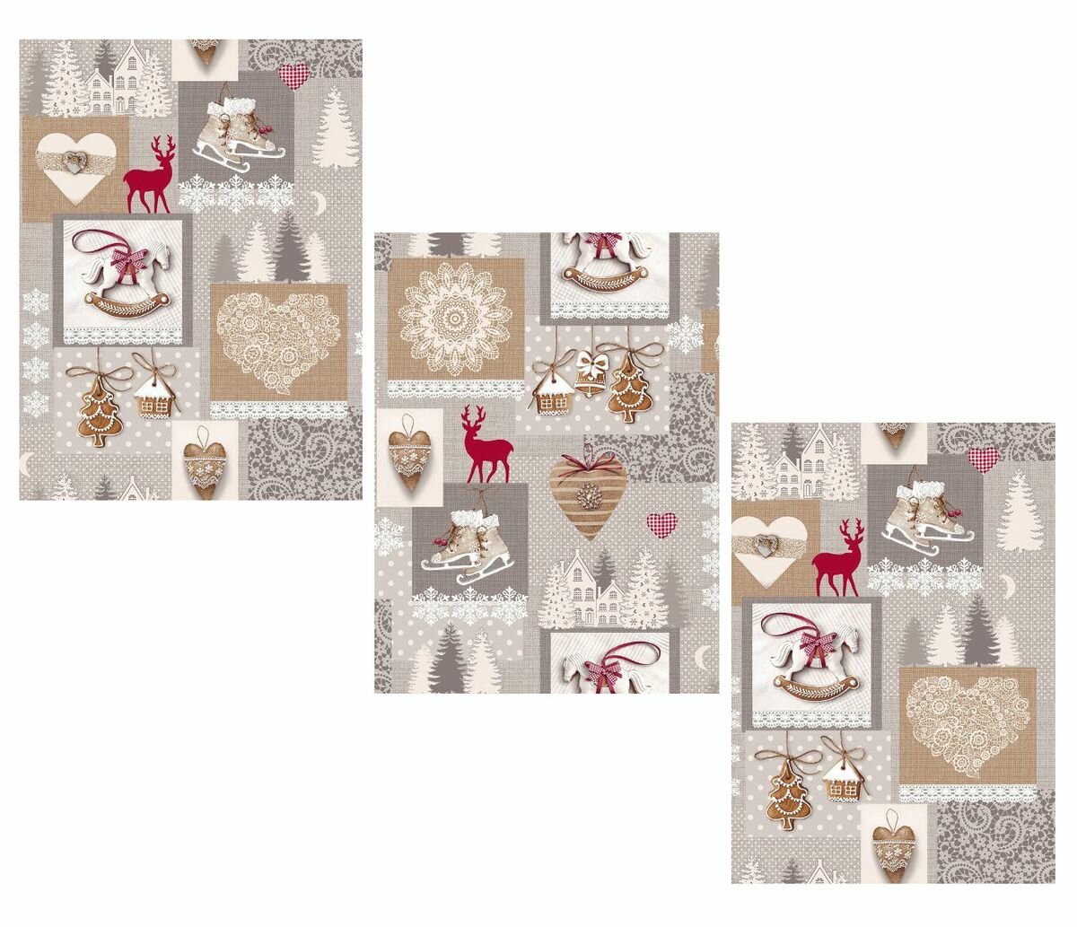 фото Комплект полотенец 48*60 см, 3 шт, рогожка (Лапландия)