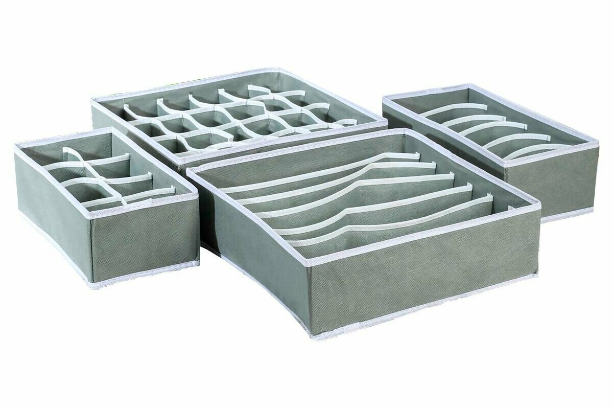 фото Набор органайзеров для хранения вещей, органайзер для хранения белья и вещей, набор 4 шт.