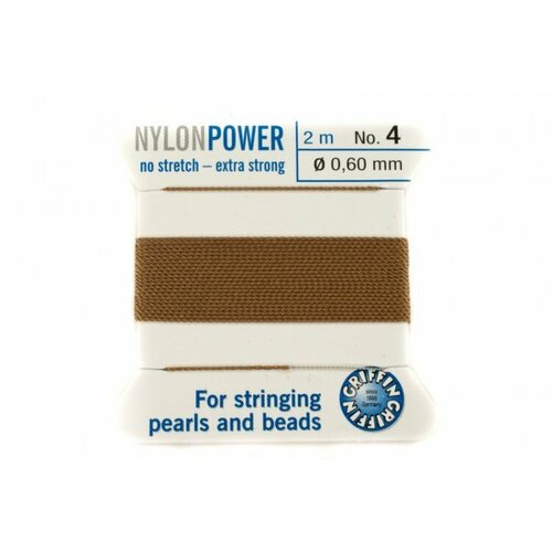 Нить для жемчуга и бисера Griffin с иглой диаметр 06мм длина 2м цвет бежевый 1030-128 1шт 539₽