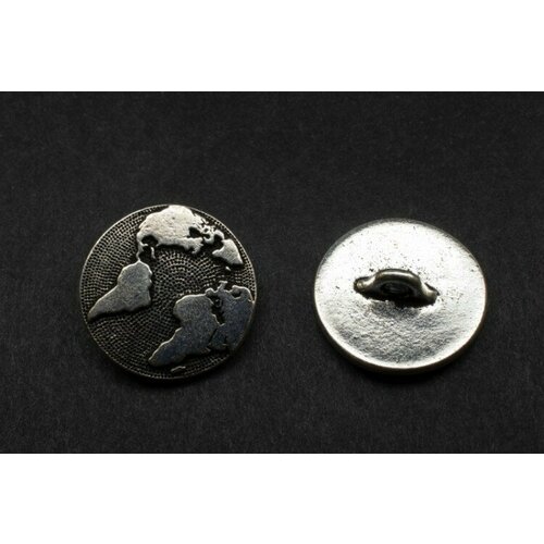 Пуговица TierraCast Земля 17мм, отверстие 2,3мм, цвет античное серебро, 94-6578-12, 1шт