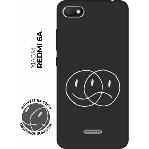 Матовый чехол Two Faces W для Xiaomi Redmi 6A / Сяоми Редми 6А с 3D эффектом черный матовый чехол sarcasm w для xiaomi redmi 6a сяоми редми 6а с 3d эффектом черный