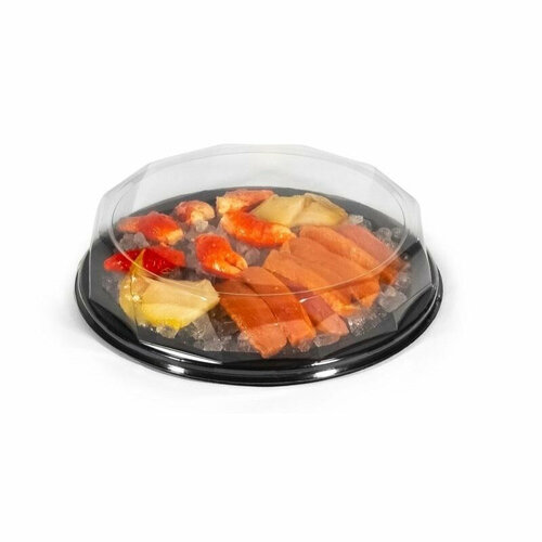 Поднос PET КД 515 дно (d-260х55мм, черн.),120шт/упак