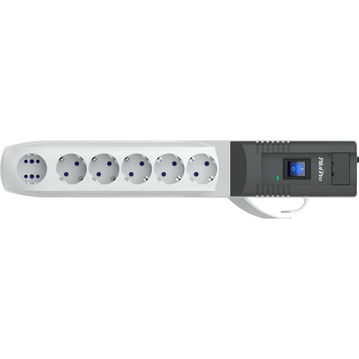 Сетевой фильтр Pilot Pro USB 1.8 метра 6 розеток (5 евро + 1 GP ) USB 3A type A / C защитные шторки белый (181)