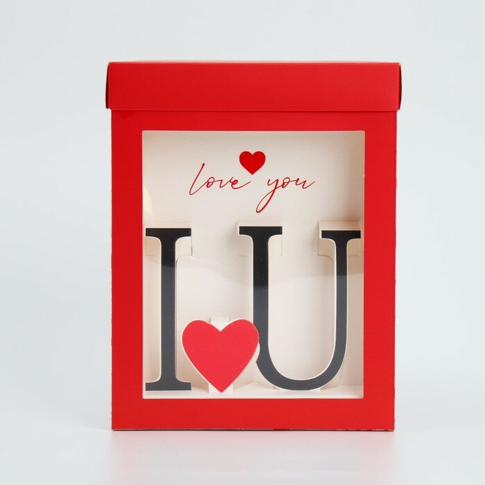 Коробка складная с 3D эффектом «Love you», 18 х 14 х 23 см