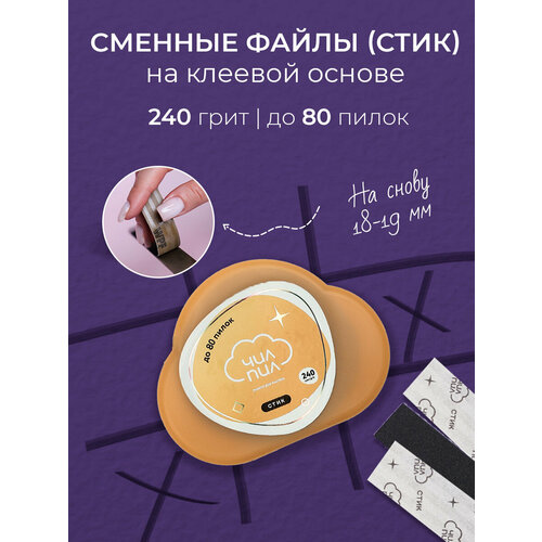 Чилпил, Сменный файл-лента для прямой пилки, стик, 240 грит