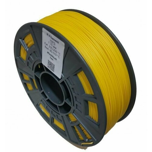 Пластик для 3D принтера HIPS желтый - R-filament 1.75 мм. 1 кг.
