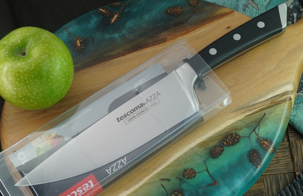 Нож кухонный Tescoma кованый универсальный для мяса лезв.160мм прямая заточка черный/серебрис - фото №6