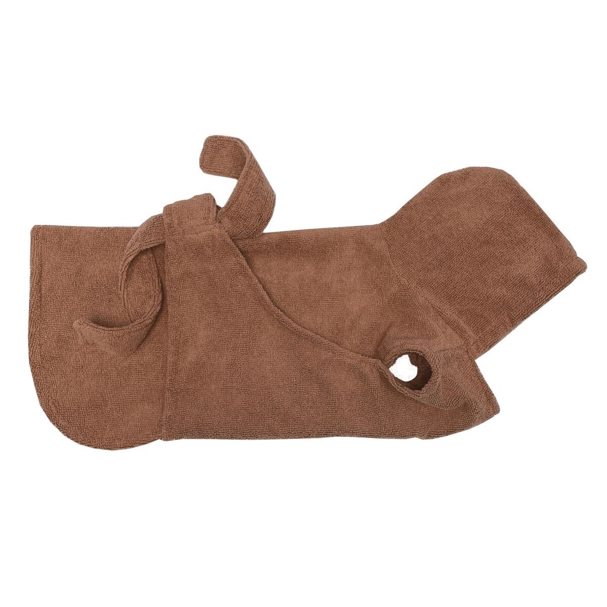 Халат для собак из микрофибры коричневый (35см ) - фотография № 1