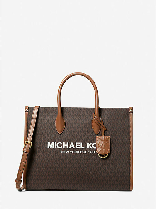 Сумка шоппер MICHAEL KORS, фактура зернистая, коричневый