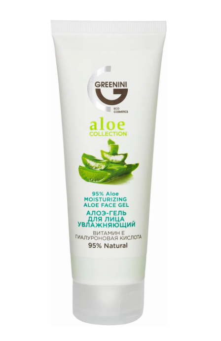 Алоэ-гель для лица Greenini Aloe Collection, увлажняющий, 75 мл.