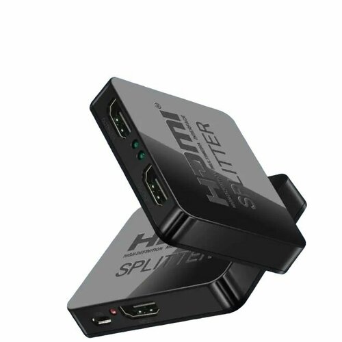 Переходник 4K HDMI Splitter 1x2 разветвитель, черный сплиттер ugreen cm186 hdmi 2 0 1x2 splitter 50707eu