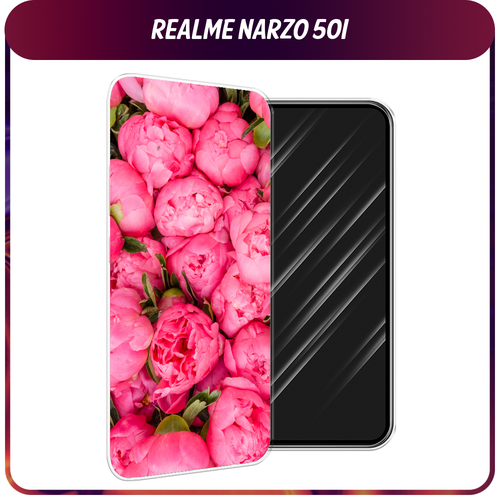 Силиконовый чехол на Realme Narzo 50i / Реалми Нарзо 50i Прекрасные пионы силиконовый чехол на realme narzo 50i реалми нарзо 50i пыльно розовые пионы