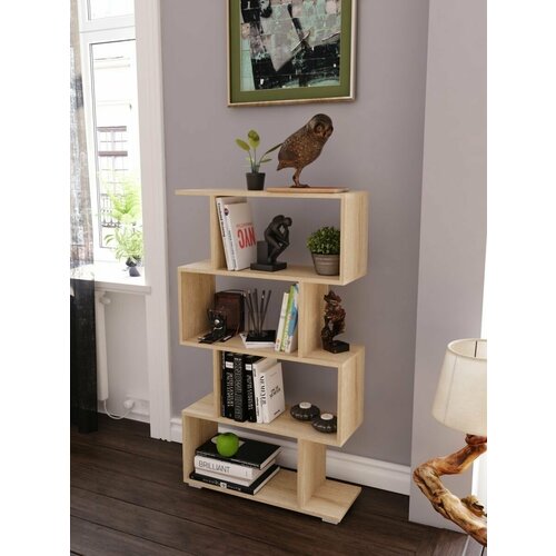 Стеллаж деревянный в гостиную тумба для прихожей шкаф горка полка напольная интерьерная для офиса