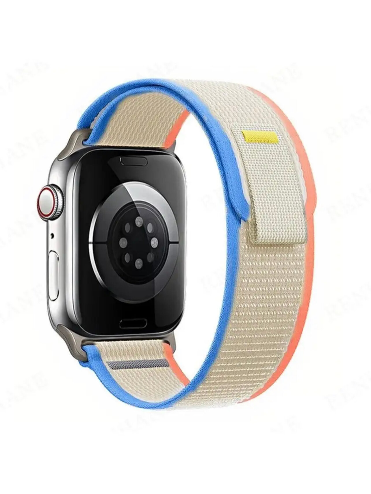 Нейлоновый тканевый ремешок "Trail Loop" для Apple Watch Series 1-8 и Ultra - 42/44/45/49 мм (эпл вотч), белый синий оранжевый кремовый