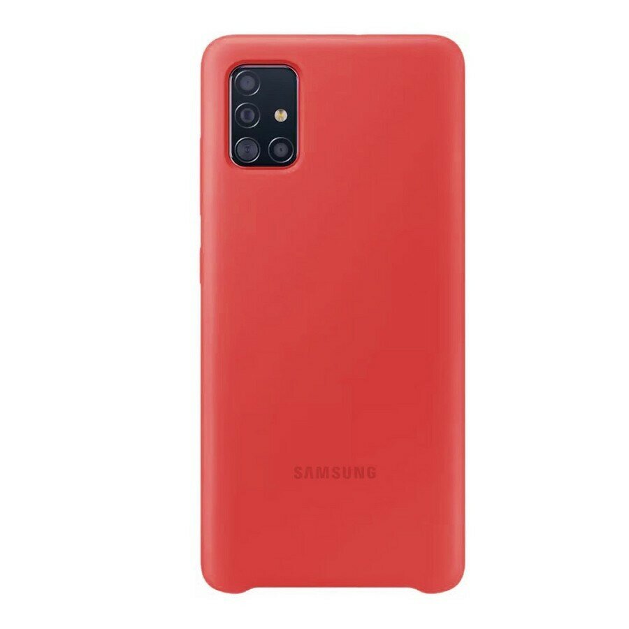 Силиконовая накладка Silky soft-touch для Samsung A51 красный