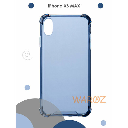 Чехол силиконовый на телефон Apple iPhone XS MAX противоударный, бампер усиленный для смартфона Айфон ХС макс прозрачный синий