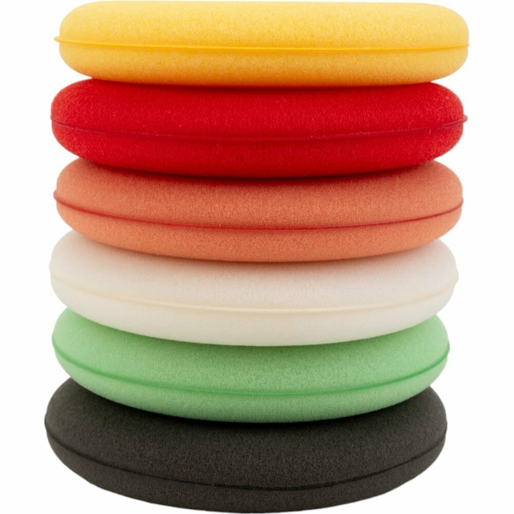 Комплект аппликаторов поролоновых круглых PP "Polishing Pads" 10,5*2 см (6 штук) Detail - фото №4
