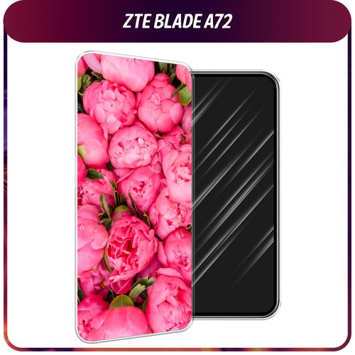Силиконовый чехол на ZTE Blade A72/V40 Vita / ЗТЕ Блэйд А72/V40 Вита Прекрасные пионы