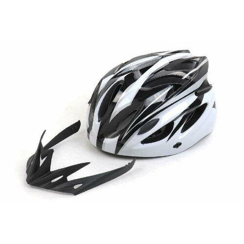 Шлем Вело с козырьком черно-белый 54-60см шлем вело детский цв бело синий размер 46 54см