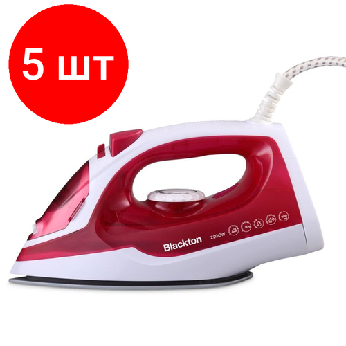 Комплект 5 штук Утюг Blackton Bt SI1111 2200Вт керамика белый-красный 1234600₽