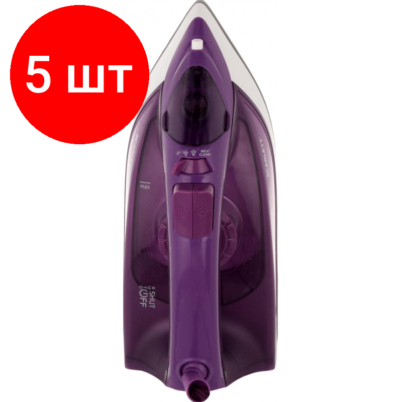 Комплект 5 штук, Утюг SCARLETT SC-SI30K51, керамика, 2200Вт, фиолетовый