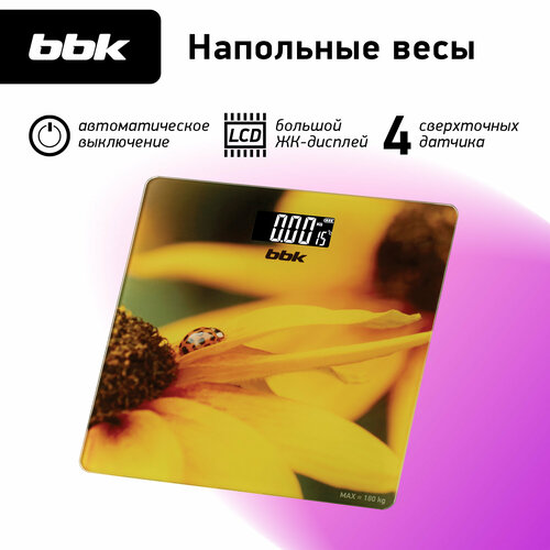 Весы электронные BBK BCS3005GE желтый, желтый