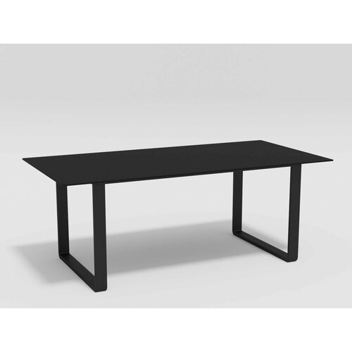 Стол обеденный Gardenini Voglie 180x90 каркас темно-серый карбон / столешница черное глянцевое стекло