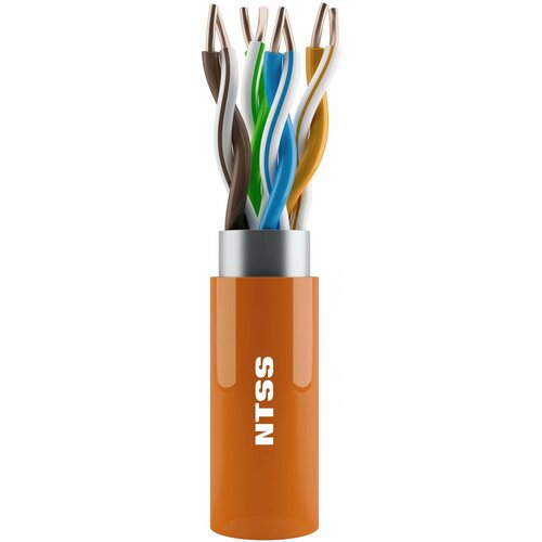 Кабель информационный NTSS NTSS-IN-FTP4-5Е-LSZH-OR кат.5E F/UTP 4X2X24AWG LSZH внешний 305м оранжевый кабель информационный ntss ntss in utp4 5е pvc gy кат 5e u utp 4x2x24awg pvc внутренний 305м серый