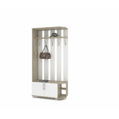 Модерн Прихожая 1000 с крючками Кана К83 Серый дубБелый 11104₽