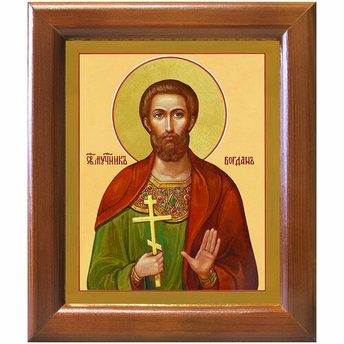 Мученик Феодот (Богдан) Анкирский, икона в деревянной рамке 12,5*14,5 см